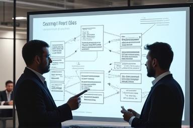 AI solution architecture being designed on a whiteboard